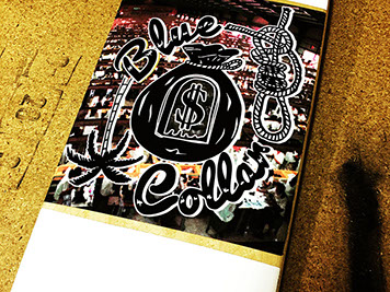 Work to Death deck- Art by Drew Steadham.  Blue Collar Skateboards work to death deck art by Drew Steadham.