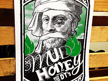 Muhoney poster screen print- Art by Mike Wilson Muhoney poster screen print- Art by Mike Wilson