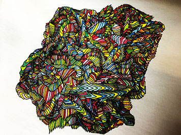 Multi Color screen print on white shirt Multi Color screen print on white shirt